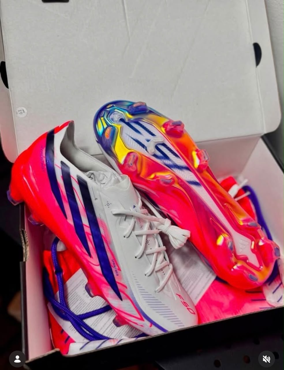 Pink football boots